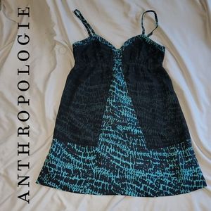 Silence + Noise (Anthropologie) Women's Black and Green summer dress